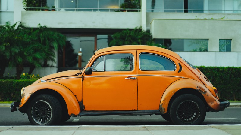 Volkswagen, Volkswagen Beetle, side view, car, old car