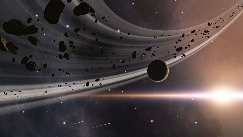 planet, asteroids, flash, space, stars, 4k