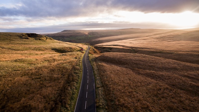road, sky, landscape, plains