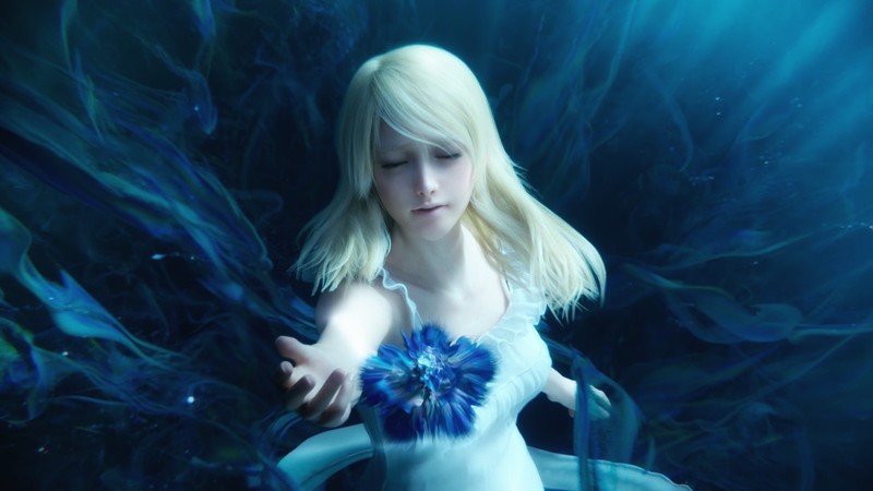 Final Fantasy XV, Lunafreya Nox Fleuret, blue flowers, Final Fantasy, Luna (Final Fantasy XV)