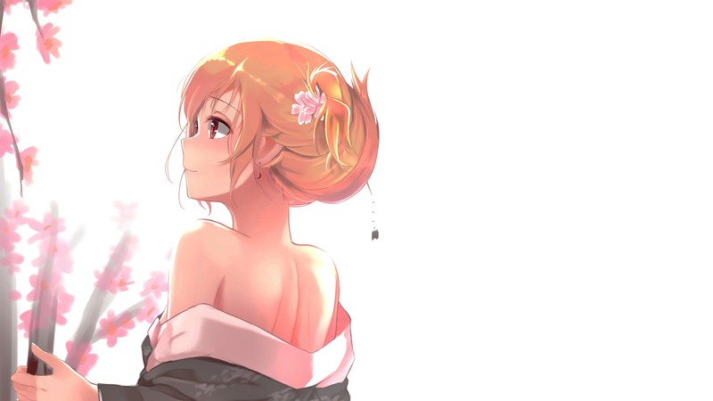 anime, anime girls, short hair, hair ornament, red eyes