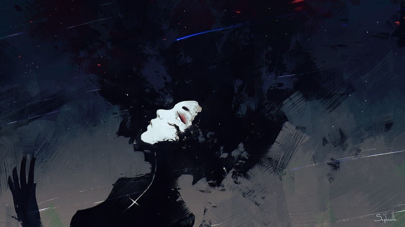 concept art, women, face, dark, Sephiroth
