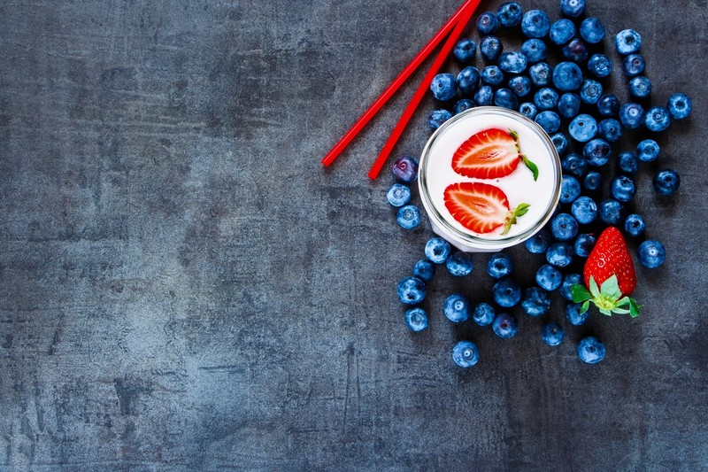 still life, berries, strawberries, food, blueberries
