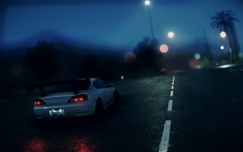 Nissan Silvia S15, Need for Speed, night, road, video games