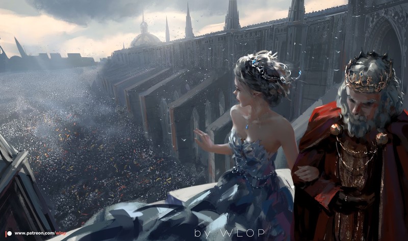 anime girls, princess, dress, fantasy art