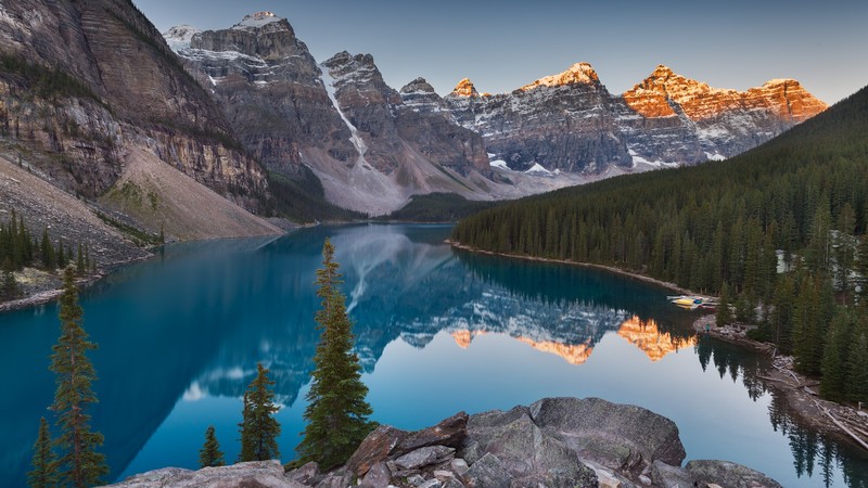 landscape, mountains, lake
