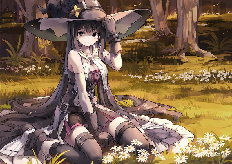anime girls, fan art, landscape