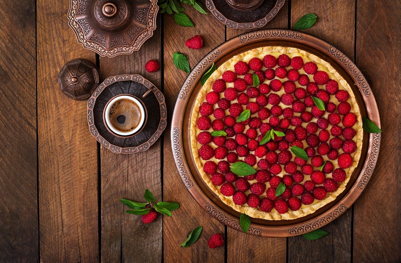 food, dessert, pies, raspberries