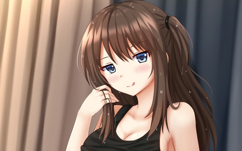 anime, brunette, blue eyes, Seiren