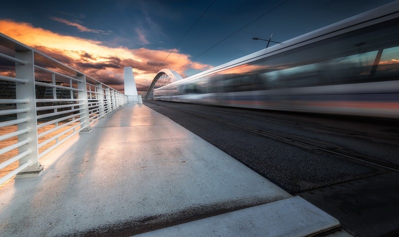 Lyon, vehicle, train, long exposure