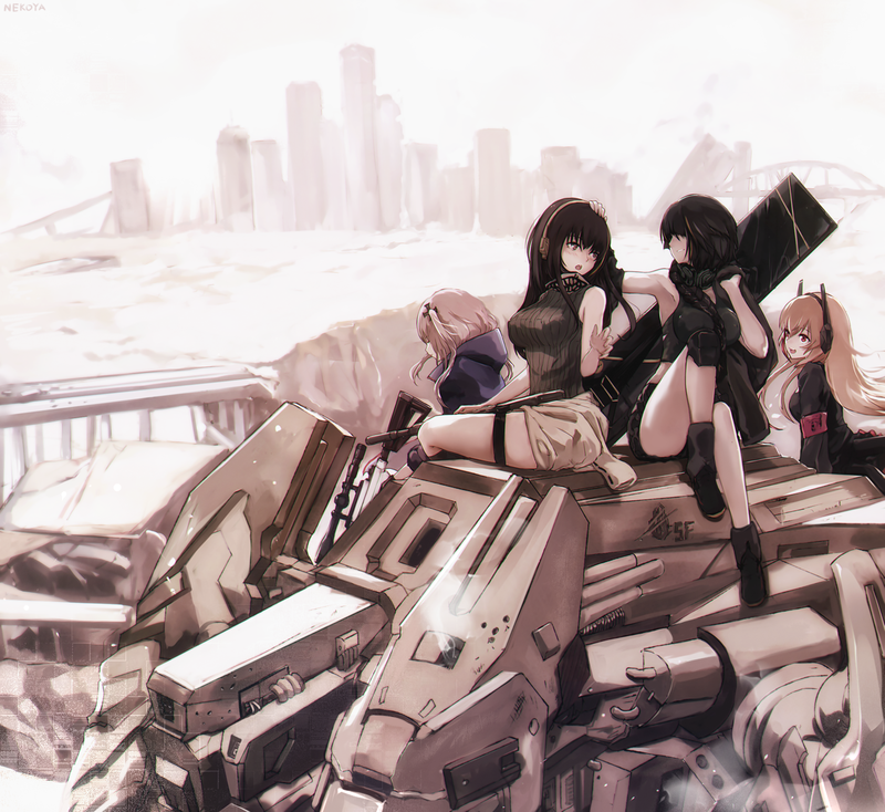 anime, Girls Frontline, gun, girls with guns, M4 SOPMOD II (Girls Frontline), M16 (Girls Frontline), m4a1 (girls frontline)