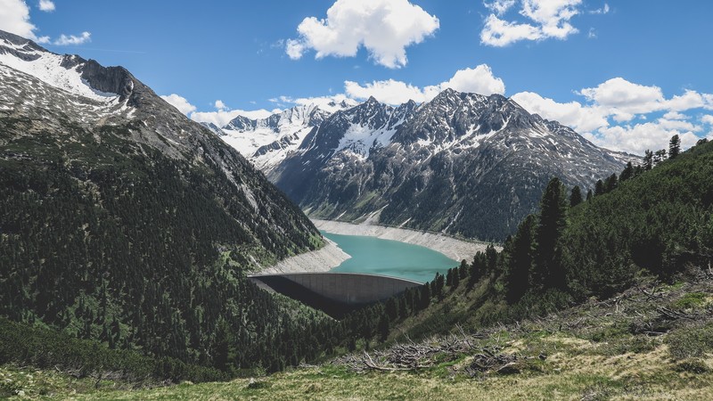 mountains, nature, forest, clouds, Austria, landscape
