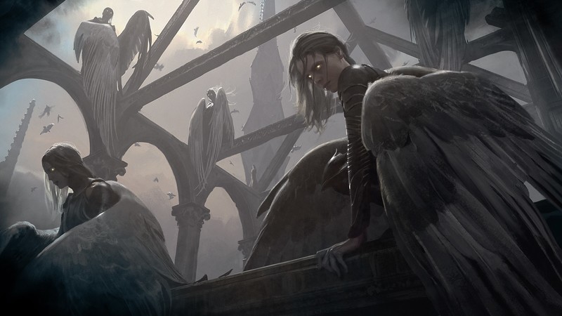 wings, dark hair, Magic: The Gathering, fantasy art, artwork, fictional characters