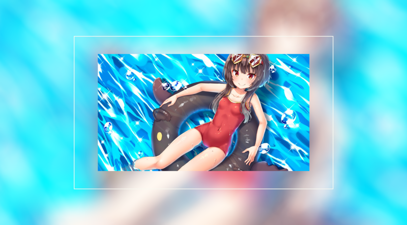 Megumin, Kono Subarashii Sekai ni Shukufuku wo!, anime, anime girls, fan art, blurred, water, swimwear, brunette, white skin, cyan
