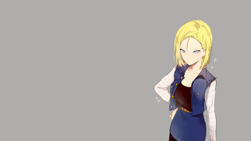 Dragon Ball Z, Dragon Ball, Android 18, anime girls, simple background