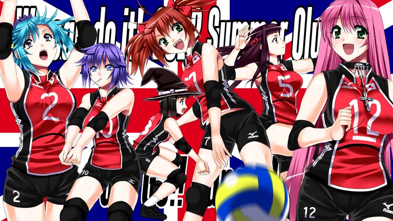 Rosario + Vampire, Akashiya Moka, Shuzen Kokoa, Ruby Tojo, Shirayuki Mizore, Kurono Kurumu, volleyball, Sendo Yukari