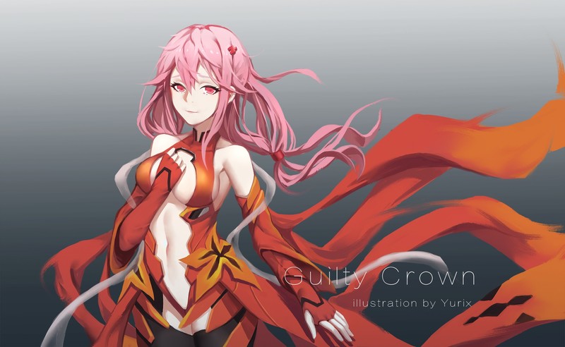 Yuzuriha Inori, anime girls, Guilty Crown, pink hair