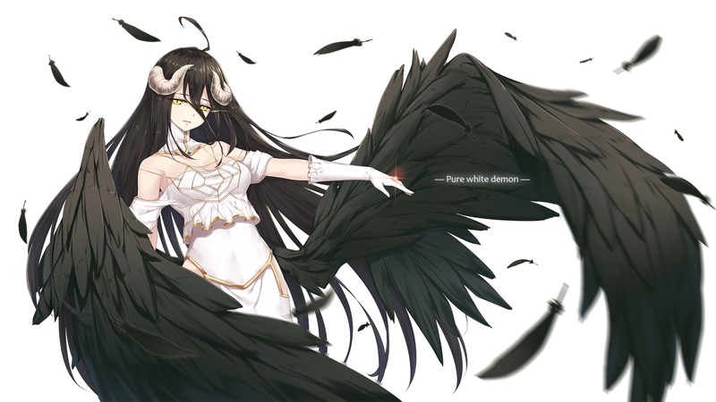 anime girls, Overlord (anime), Albedo (OverLord), wings