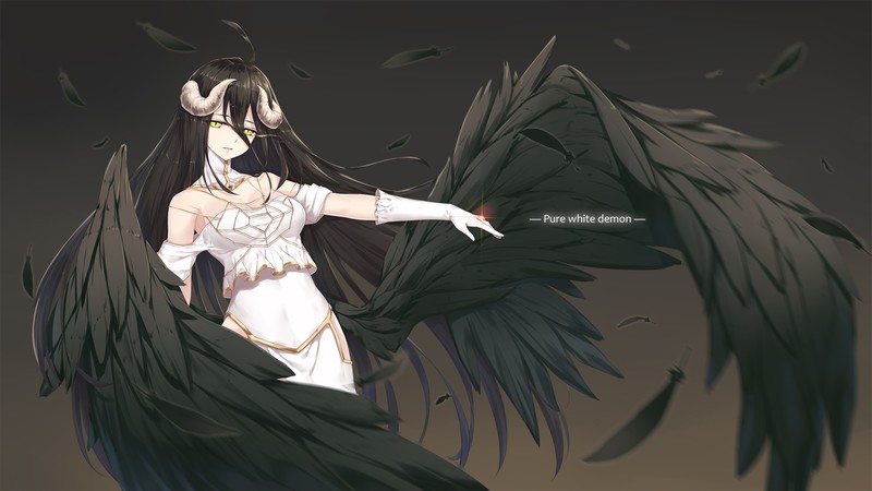 anime girls, Overlord (anime), Albedo (OverLord), wings