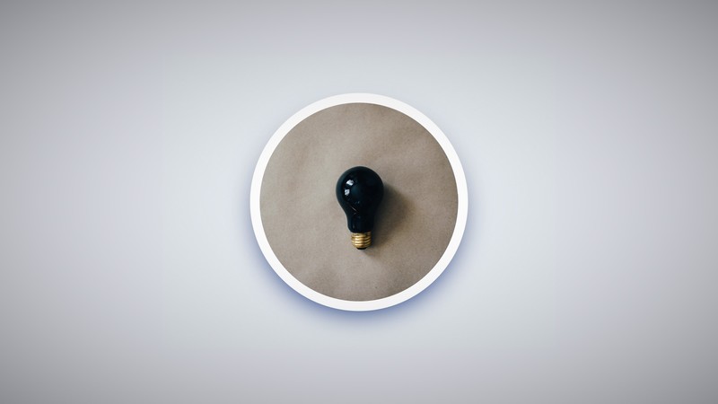 circle, minimalism, light bulb