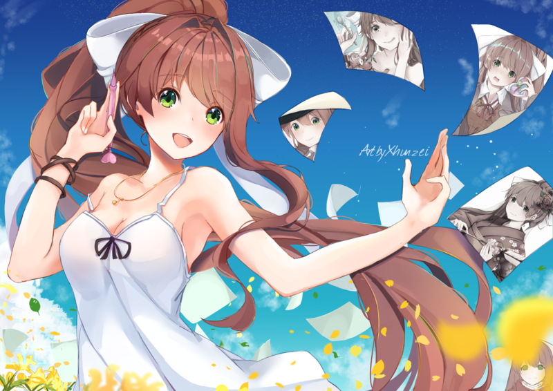 Doki Doki Literature Club, anime girls, visual novel, Monika (Doki Doki Literature Club)