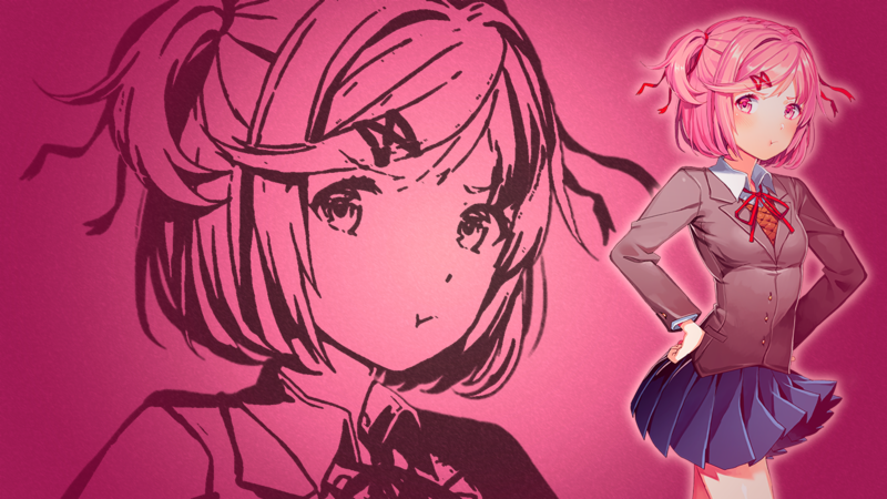 Doki Doki Literature Club, anime girls, visual novel, Natsuki (Doki Doki Literature Club)