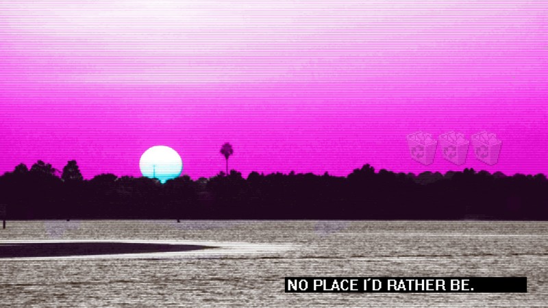 vaporwave, sunset, digital art, purple
