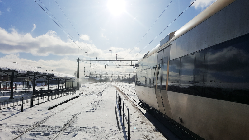 train, snow, railway, train station