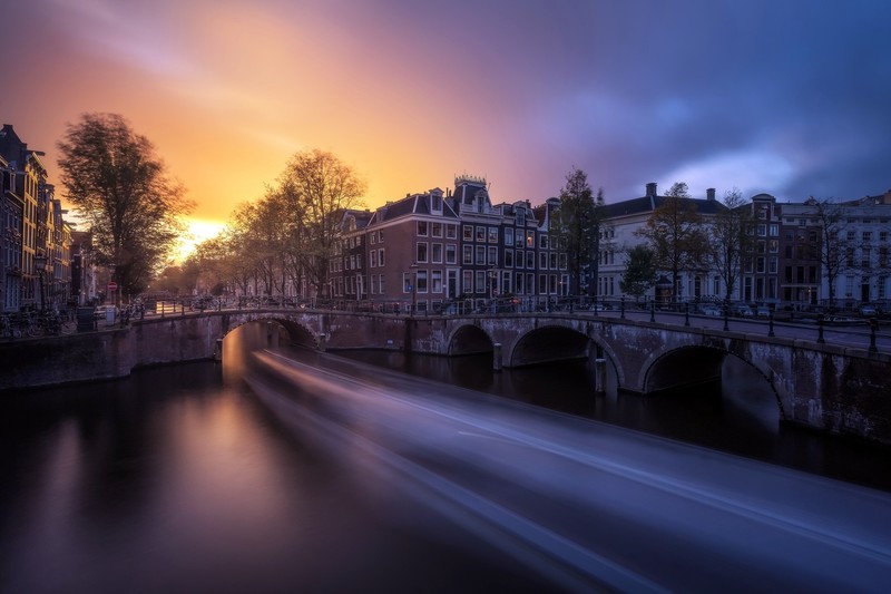 Amsterdam, Netherlands, long exposure, dark, cityscape