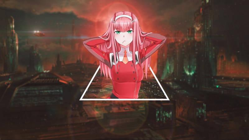 anime, anime girls, picture-in-picture, Zero Two (Darling in the FranXX), Darling in the FranXX, pink hair