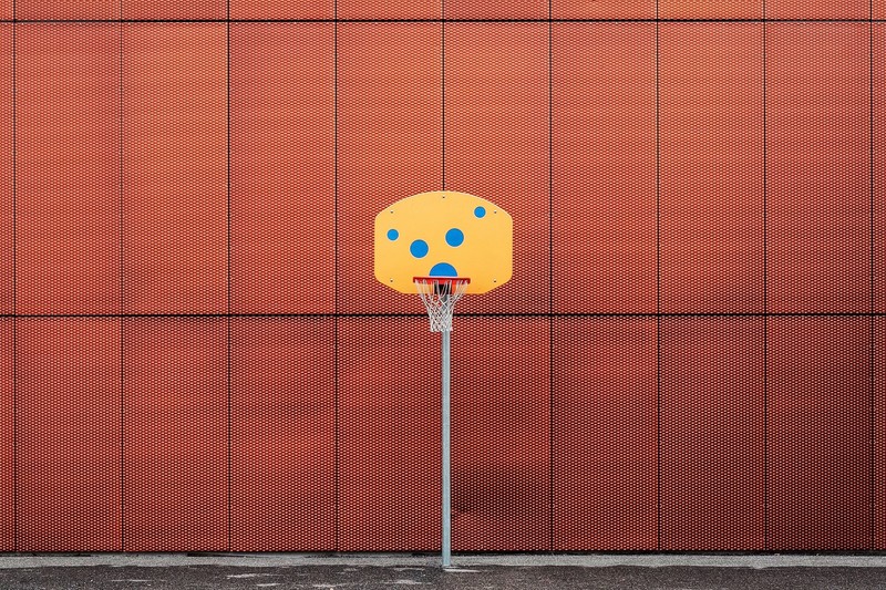 basketball, basketball court, sport, hoop, simple, orange, panels