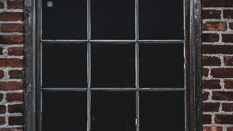 window, window frame, wall, brick, building, 4k