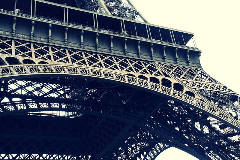 Eiffel Tower, Paris, architecture, low-angle