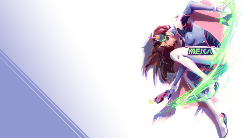 D.Va (Overwatch), Overwatch, blue, jumpsuit, brunette, headphones, gun, video games, artwork