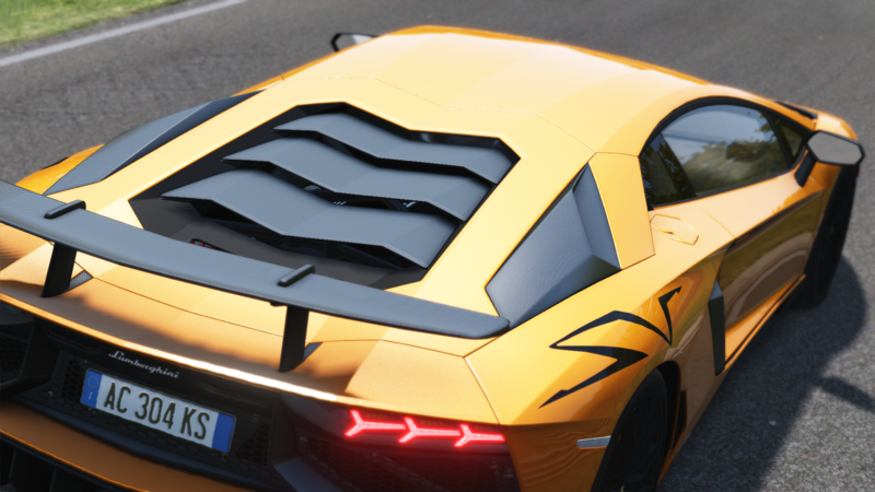 Assetto Corsa, Lamborghini Aventador LP750-4 SV, Nordschleife, rear view, car