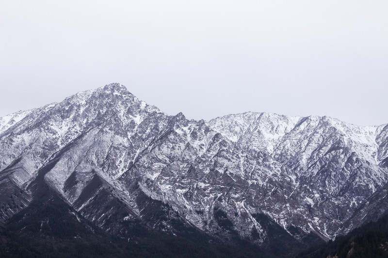 nature, landscape, winter, snow, trees, forest, mountains