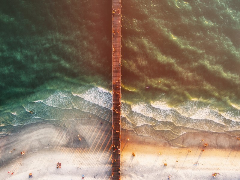 nature, water, beach, landscape, pier