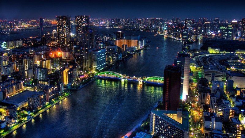 Tokyo, night, cityscape, Japan, lights, Asia