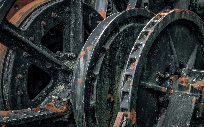 rust, gears, old, metal, screws