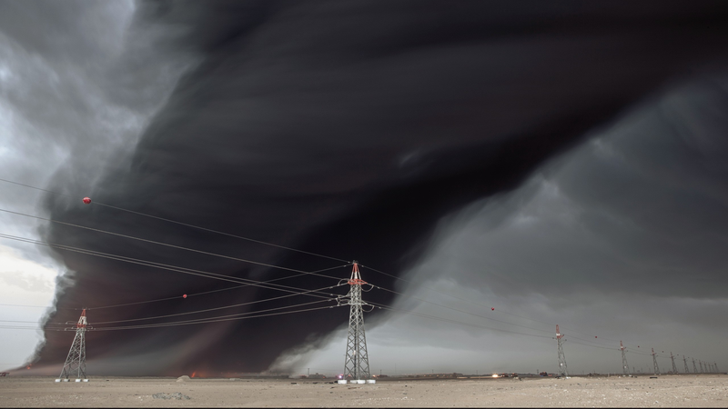 desert, wire, tornado, fire, utility pole
