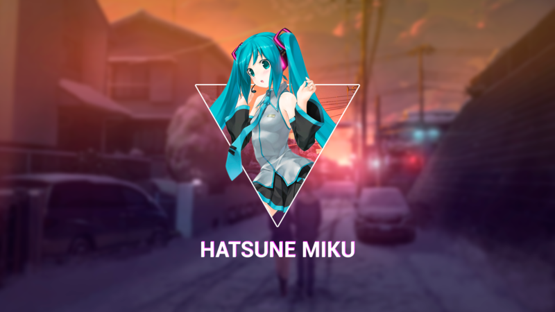 Hatsune Miku, picture-in-picture, anime, manga, blue hair, cyan hair