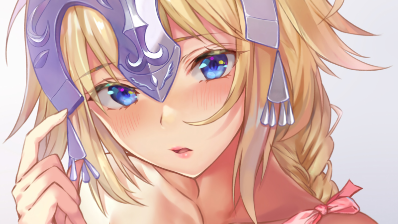 Fate/Grand Order, Ruler (Fate/Grand Order), Jeanne dArc, Fate Series, blonde, blue eyes, long hair, knot, anime girls, video games