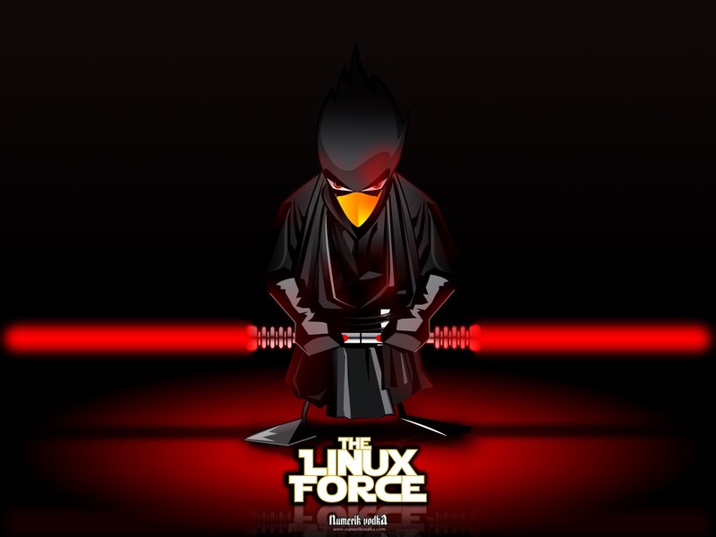 Star Wars, Linux, dark background, computer