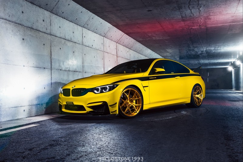 car, BMW, yellow cars, luxury cars, BMW F80/F82/F83, colored wheels