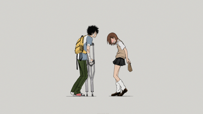To Aru Kagaku no Railgun, Fuyukawa Motoi, Misaka Mikoto, Touma Kamijou, short hair, short skirt, schoolgirl, school uniform, blushing, anime, manga, anime girls