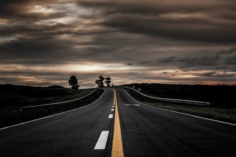 road, asphalt, dark, sky, clouds