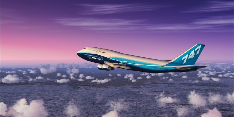 Boeing, Boeing 747, airplane, clouds