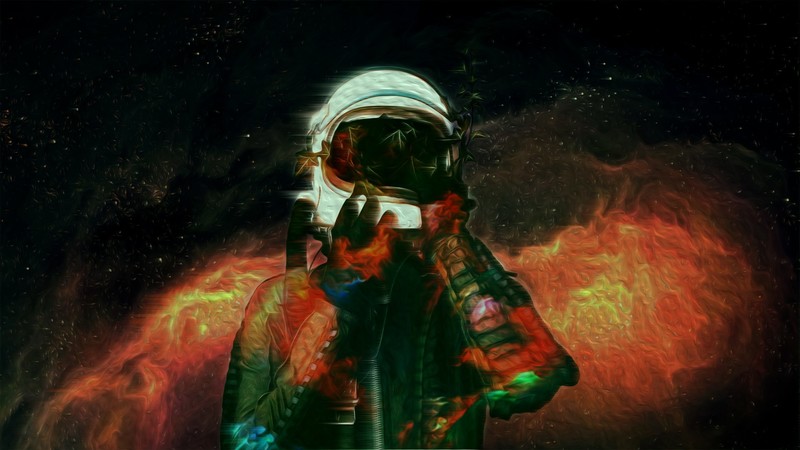 space, astronaut, artwork