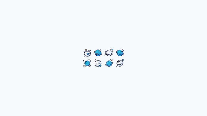 illustration, space, planet, orbits, white background