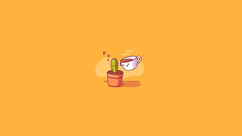 illustration, coffee, cactus